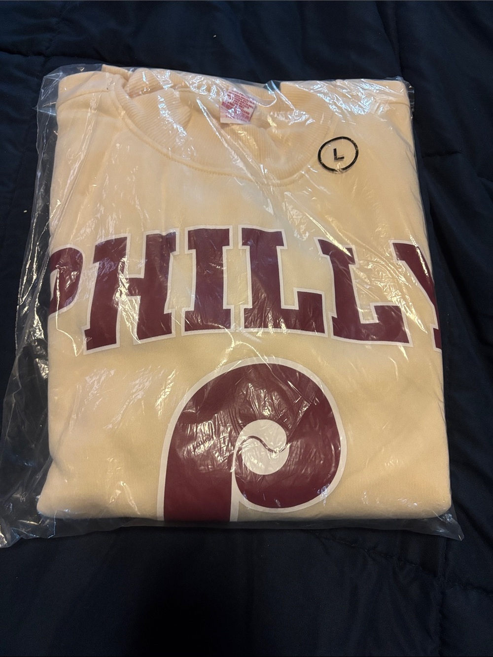 Cream Phillies Mother’s Day give away Sweatshirt with Maroon Print